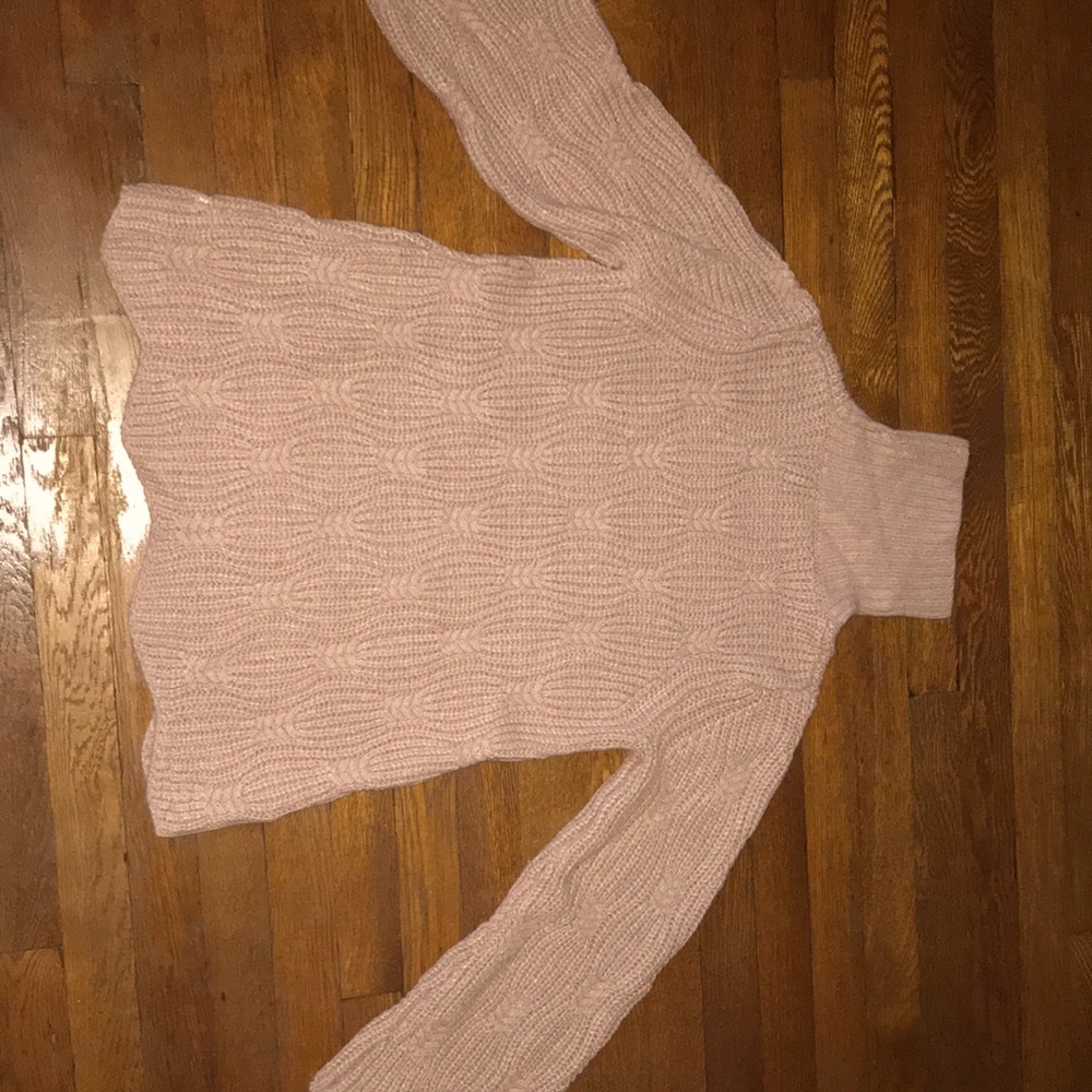 Mango girls flared sleeve turtleneck sweater